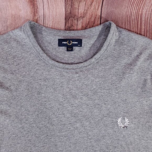 Fred Perry Mens Size XXL Ringer Crewneck Short Sleeve T-Shirt Tee Gray - Picture 3 of 10